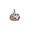 Ghost And Spiderweb Cognac Amber Sterling Silver Pendant
