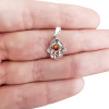 Hamsa Cognac Amber Sterling Silver Pendant