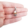 Skull Cognac Amber Sterling Silver Pendant
