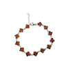 Cognac Amber Sterling Silver Clubs Link Bracelet