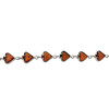 Cognac Amber Sterling Silver Spade Link Bracelet