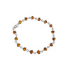 Heart Cognac Amber Sterling Silver Bracelet (4773)