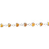 Cognac Amber Sterling Silver Heart Bracelet