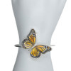 Monarch Butterfly Cameo Amber Cuff Bracelet