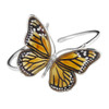 Monarch Butterfly Cameo Amber Cuff Bracelet