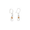 Cognac Amber Sterling Silver Seahorse Earring On Hooks