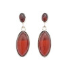 Cherry Amber Silver Post Dangle Earrings