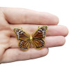 Cameo Amber Gold Plated Silver Monarch Butterfly Pendant