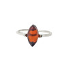 Cherry Amber Sterling Silver Simple Marquise Ring
