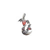 Cherry Amber Sterling Silver Bat/Moon Pendant