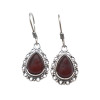 Cherry Amber Sterling Silver Earrings On Hooks.