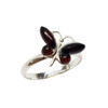 Butterfly Cherry Amber Sterling Silver Ring