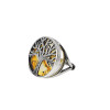Tree Of Life Adjustable Ring / Amber & Silver