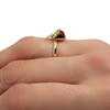 Cognac Amber Gold Plated Ladybug Ring