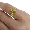 Citrine Amber Gold Plated Butterfly Ring