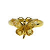 Citrine Amber Gold Plated Butterfly Ring