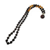 Multi-Color Amber Sterling Silver Beaded Necklace 17"