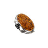 Cognac Amber Rose Design Pin