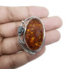 Cognac Amber Rose Design Pin