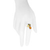 Multicolor Amber Sterling Silver Ring