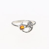 Moon And Star Cognac Amber Ring