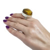Citrine Amber Big Ring /Adjustable set in 925 Silver