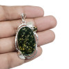 Amber Pendant Handmade Sterling Silver Jewelry