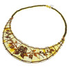 Flower Detail Cameo Amber Cleopatra Beaded Necklace 18''