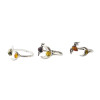 Multi-Color Amber Sterling Silver Bat / Moon Adjustable Ring