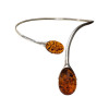 Cognac Amber Sterling Silver Handmade Necklace