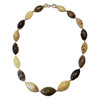 Matte Finish Multi Color Amber Beaded Necklace 23"