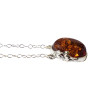 Cognac Amber Sterling Silver Leaf Design Necklace