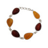 Multi-Color Amber Sterling Silver Handmade Bracelet