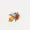 Cognac Amber Sterling Silver Bat Earrings