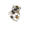 Multicolor Amber Bumble Bee Adjustable Ring