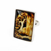 Amber Cameo / Intaglio "Tree of Life" Adjustable Ring