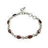Garnet Stones Sterling Silver Link Bracelet