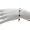 Garnet Stones Sterling Silver Link Bracelet