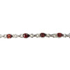 Garnet Stones Sterling Silver Link Bracelet