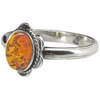 Cognac Amber Flower Ring