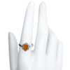 Cherry Amber Flower Design Ring