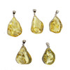 Amber Free-Form Sterling Silver Wave Design Pendant