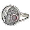 Faceted Garnet Sterling Silver Adjustable Ring