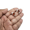Cognac Amber Celtic Stud Earrings & .925 Sterling Silver