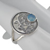 Faceted Blue Chalcedony Silver Moon Ring
