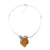 Citrine Amber Rose Handmade Sterling Silver Necklace