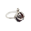 Cherry Amber Ladybug Sterling Silver Ring