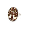 Tree Of Life Cameo Amber Adjustable Ring