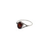 Cherry Color Amber Sterling Silver Ring