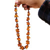 Multi-Color Amber Beaded Necklace 27"